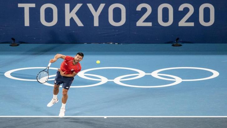 Novak Djokovic training in Tokyo